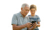 © embuh - And  grandson happy share grandson moment  man grandfather grandfather  boy  child smartphone