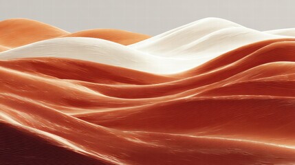 Abstract wavy orange white lines forming flowing pattern on light gray background for digital Christmas art.
