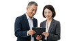 © embuh - Professionals documents together man  business  asian reviewing smiling asian  woman business  professional