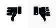 © Reza Design - Two Black Hand Symbol Thumbs Down Gestures on a White Background, disapproval sign