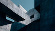 © Davy - Abstract brutalism architecture background with massive concrete geometric structures and raw industrial textures