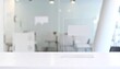© Jonatan - Clear acrylic sign holder on a white counter in a modern office
