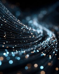 Canvas Print - optical fiber network: captivating shot of an optical fiber network, where digital information and d