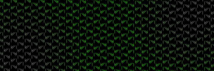 Wall Mural - Abstract geometric background with glowing green triangle shapes. Modern seamless pattern design for technology, digital, cyber, gaming, and futuristic themes.