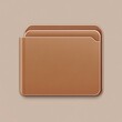 © tech - Three stacked brown file folders with rounded corners and one tab visible on each folder, on a beige background, conveying organization and simplicity