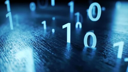 Binary Code Flow Digital Data Stream Visualization