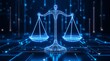 © CuteBee - Digital law justice scales of justice technology legal concept cyber law and security