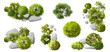 © Wattanapong - Vertor set of green tree,plants top view for landscape plan,schematic layout,eco environment concept design,watercolor greenery illustration ,green grass with rock,stone