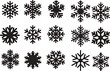 © NUSRAT - Collection of beautiful decorative snowflakes on white background winter season design elements vector illustration for christmas decoration