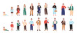 © Flash Vector - Human life cycle set vector illustration. Cartoon male and female characters of different ages, stages of growth and development process from child to teen, adult and old person, family generation