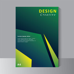 Wall Mural - Book cover with green and yellow colour abstrct design for annual report, Leaflet Brochure Flyer template design, book cover layout design template, print ready color, vector eps 10