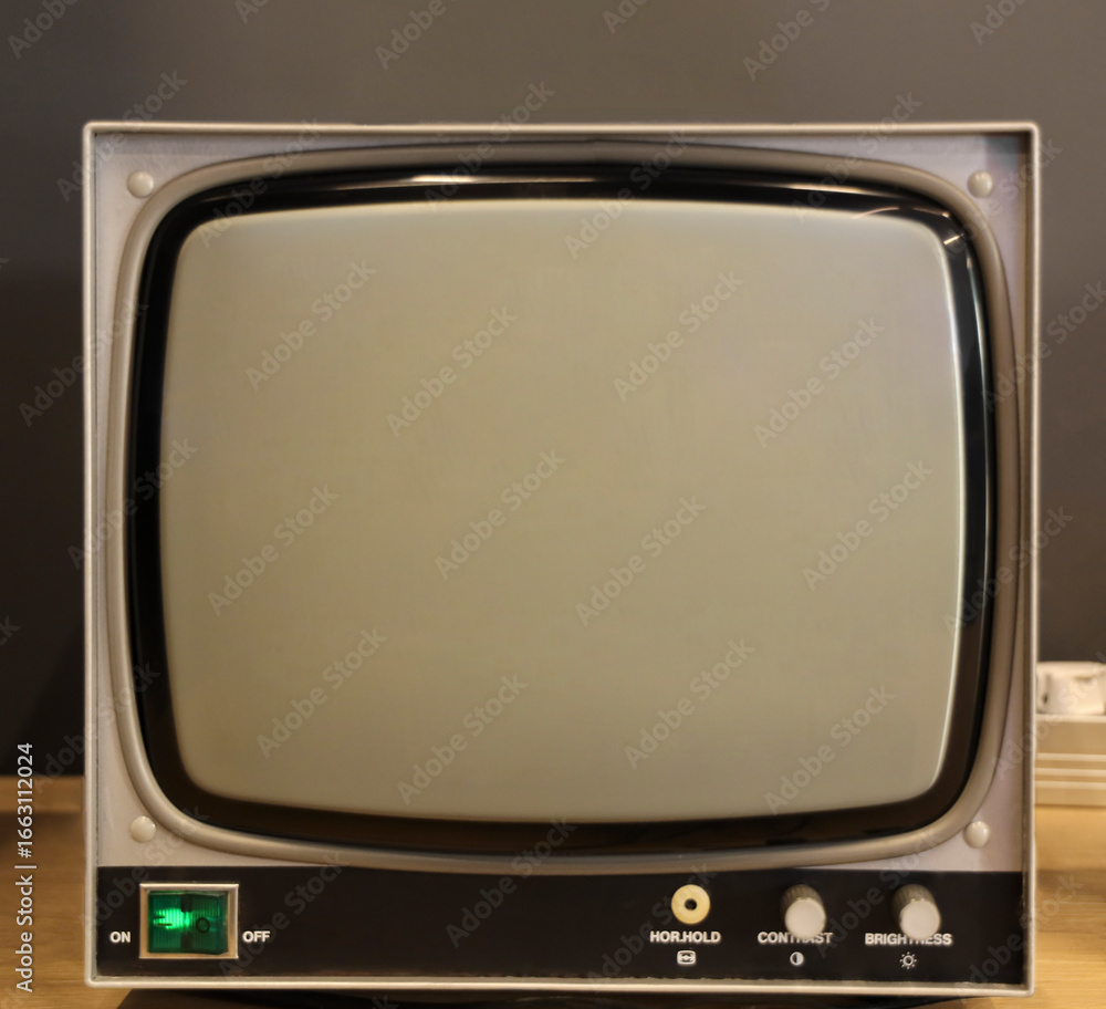 1970s Old retro vintage aged historical TV screen monitor. Effect ...