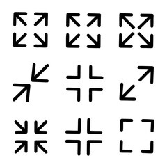 Full screen icons set. Vector 