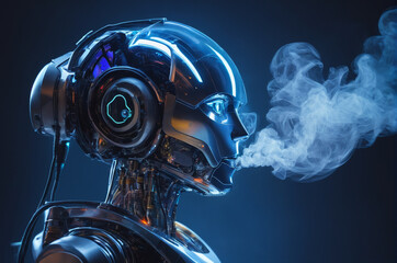 Wall Mural - Cybernetic Breath. Generative AI. 