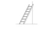 © muhammad - Illustration of a wooden ladder leaning against a wall for construction and access