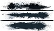 © Taylor - Black Ink Splatter and Brush Strokes Banners, Grunge Design Elements for Headers