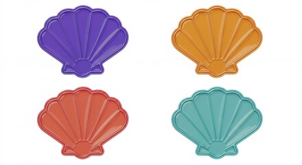 Colorful seashell shapes background