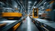 © Ascents - Automated guided vehicle system in a factory with motion blur