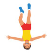 © Atiya - Upside-Down Joy: A young, joyful person showcases impressive gymnastic skills in a vibrant display of body posture.