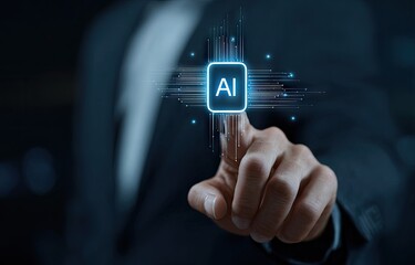 Person activates AI interface with a touch