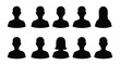 © AL-AMIN - black silhouettes of people heads in two rows on white background
