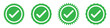 © Line Wave - Green tick mark icon on white background. Vector check mark on isolated white paper. Certificate green vector icon set. Checklist vector icon set of 4 on white background. EPS 10.