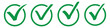 © Line Wave - Hand drawing green tick mark icon on white background.  Digital hand drawing check mark vector set. Creative vector tick mark icon set.