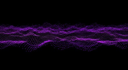 Abstract purple digital wave pattern on a black background. Abstract digital wave design