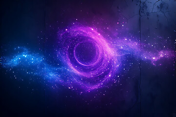 Wall Mural - Purple black hole with space texture and cosmic glow, ideal for science, astronomy and fiction projects, generative Ai