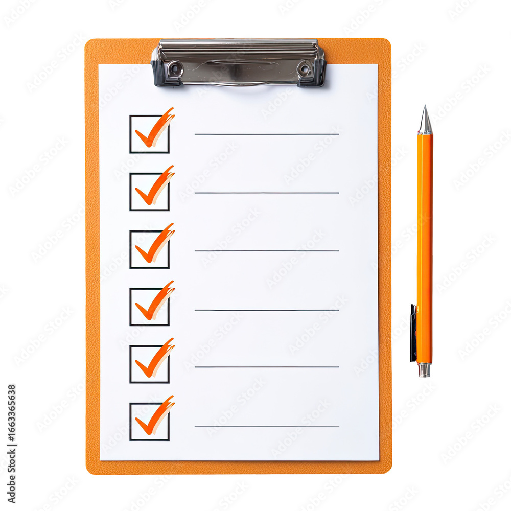 Clipboard with checklist and pen (1)