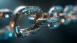 © Adi - Close-Up of Metallic Chain With Blue Digital Light Effects