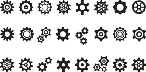 Gears: Illustrative representation of an array of interlocking gears, signifying intricate mechanical structures and industrial cogs.