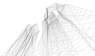 Canvas Print - architecture building vector 3d illustration