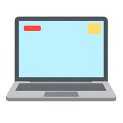 Modern Laptop with Stylish Red Frame and Blue Keys