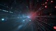 © HPMP Studio - Abstract Technology Tunnel with Glowing Particles and Light Rays Design