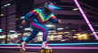 © Earthen Stock - vibrant nostalgic style roller skater in the city