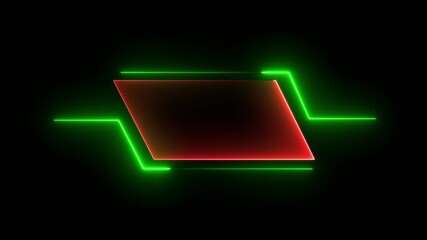 Futuristic HUD Head up display interface template with basic geometry line element. Universal Technology Line and frame Video overlay Neon futuristic HUD rectangle frame glowing animation. 4k video 