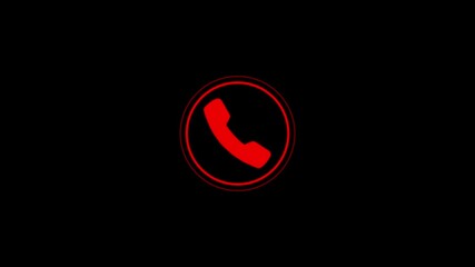 Call Mobile Receiver Icon Animation 4k Motion Graphics Video Footage. Out going call icon with circle. call concept on smart mobile phone screen