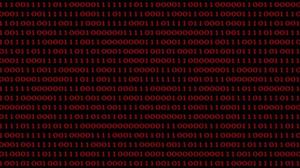 Looping animation of a close-up screen with green binary code data.
