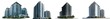 dark urban residential building set