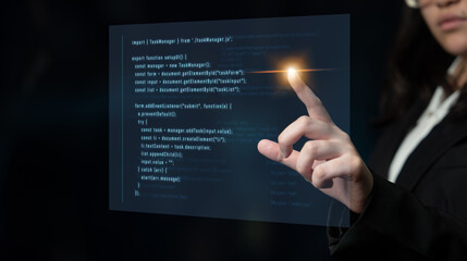 script programming for task manager user interface, handling form submission, input validation, task list rendering, and exception alerts with dynamic DOM interaction Latch