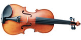 Polished wooden violin with accessories isolated on a transparent background string instrument