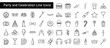 © ganesh106 - Party and Celebration Line Icons Set. Simple Event Outline Vector Symbols.