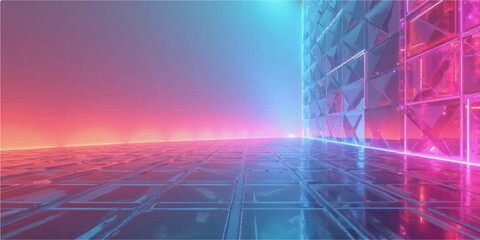 Digital art illustration of a futuristic blue background with flowing lines and a pattern of binary data