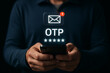 © Biprodas - Man receiving otp code via text message for secure mobile login, verification, authentication and online transaction protection