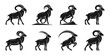 © TonimaAkon - Collection of Stylized Ibex and Ram Silhouettes