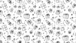 © Irham - Hand-drawn gift boxes pattern on white background