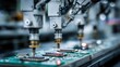 © Sawat - Precision Robotics in Electronics Manufacturing with Robots Inscribing Circuit Boards and Components in Industrial Environment