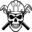 © hacero - Iron Worker Skull with Hard Hat Vector File,Ironworker Vector,PLier Vector,Commercial-Personal Use,Cricut,Silhouette Cameo,Vinyl Decal