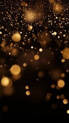 Wall Mural - a mesmerizing video concept with a bokeh effect, capturing golden lights from a low angle, creating 